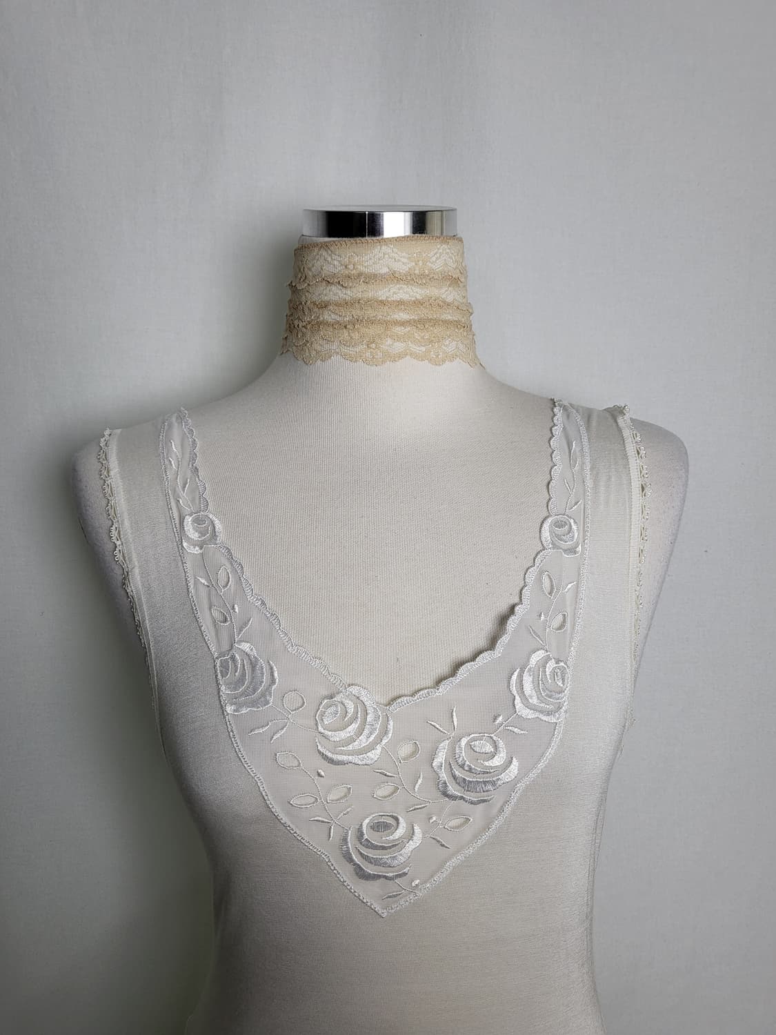 빈티지 화이트  로즈 바디수트 상품이미지3