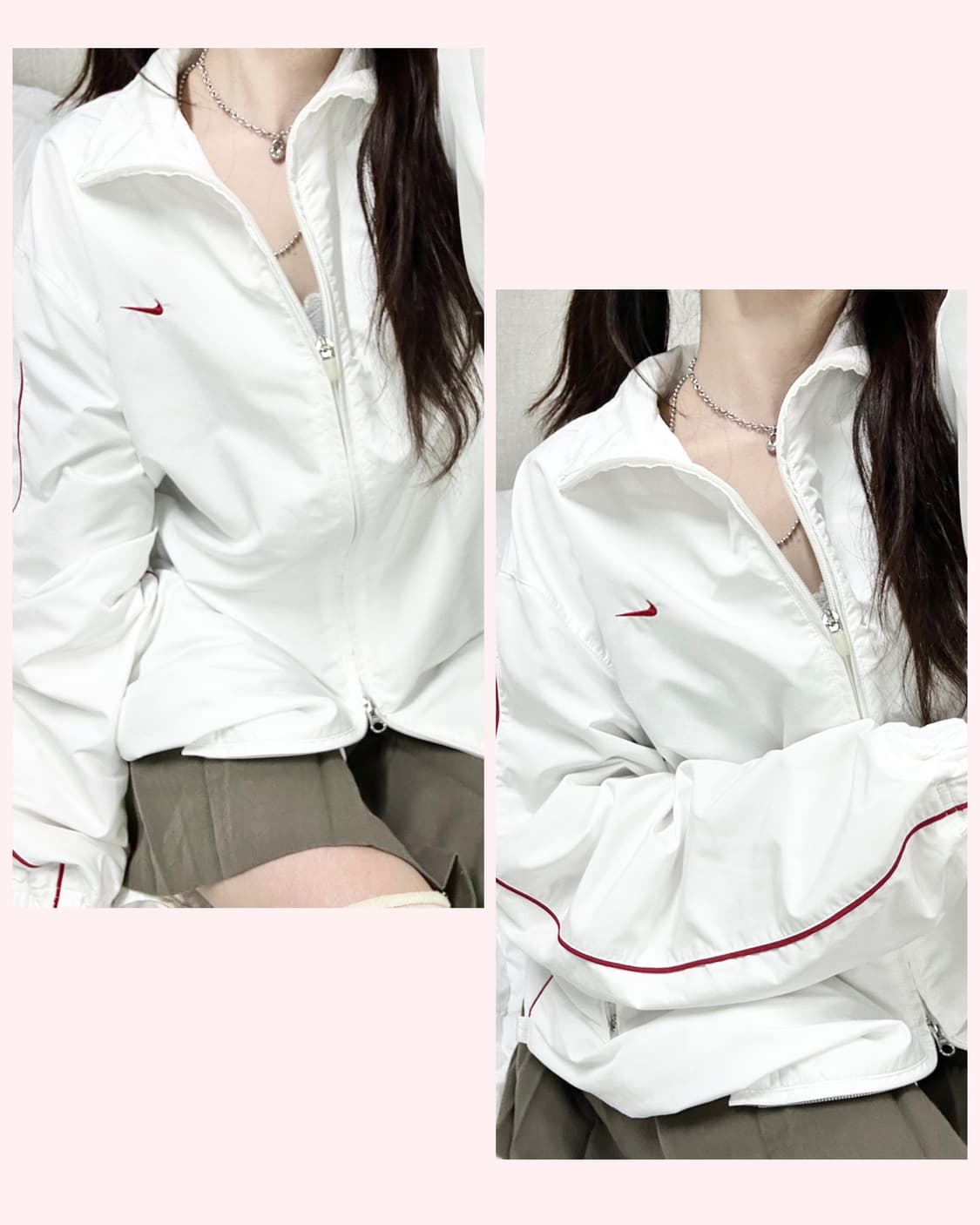 나이키 스우시 화이트 투웨이 바람막이 상품이미지1