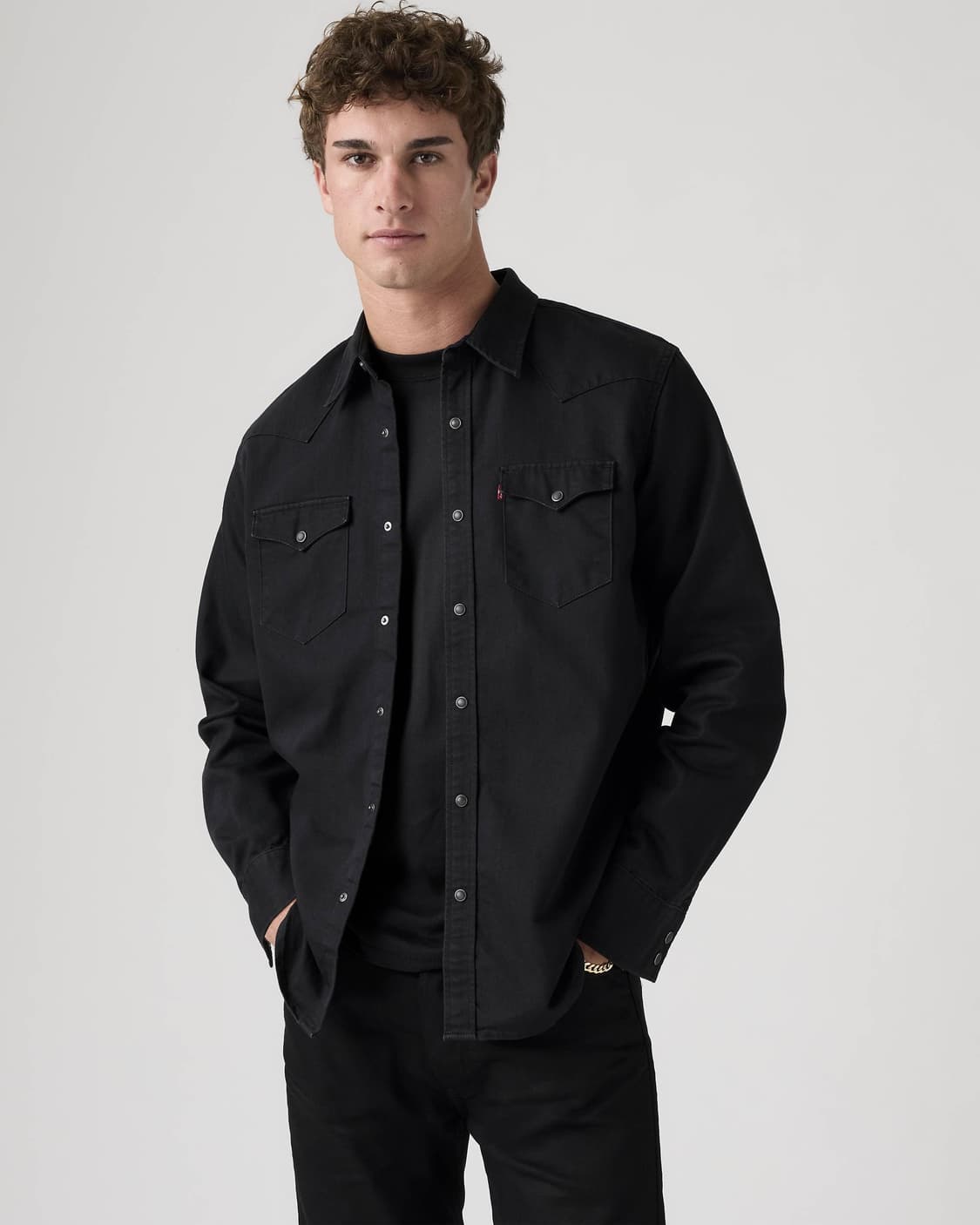 리바이스 스탠다드 흑청 웨스턴 셔츠 남방 (L) 상품이미지8
