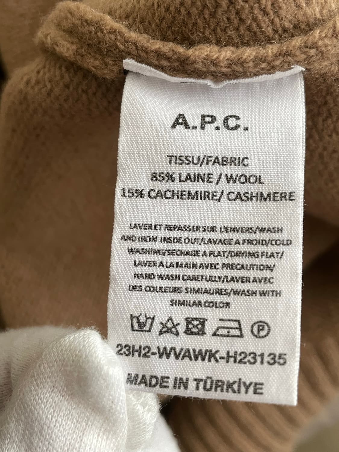 아페쎄 터틀넥 카멜 남성 S 23FW / 미사용품 상품이미지6