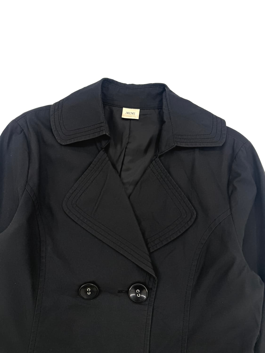 빈티지 MIMI 블랙 더블 라인 코트 상품이미지5