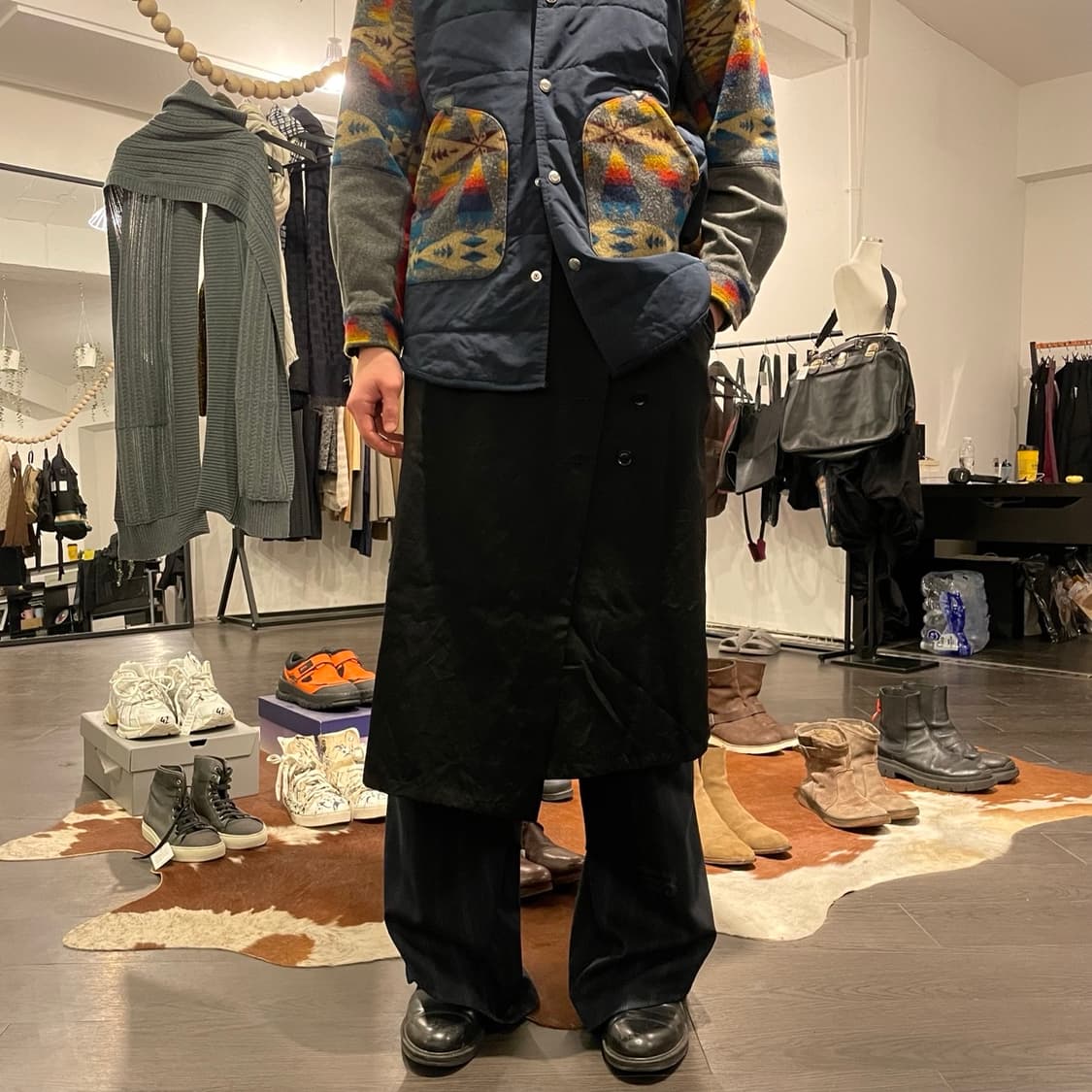 요지야마모토 버튼 디테일 랩 스커트 상품이미지4