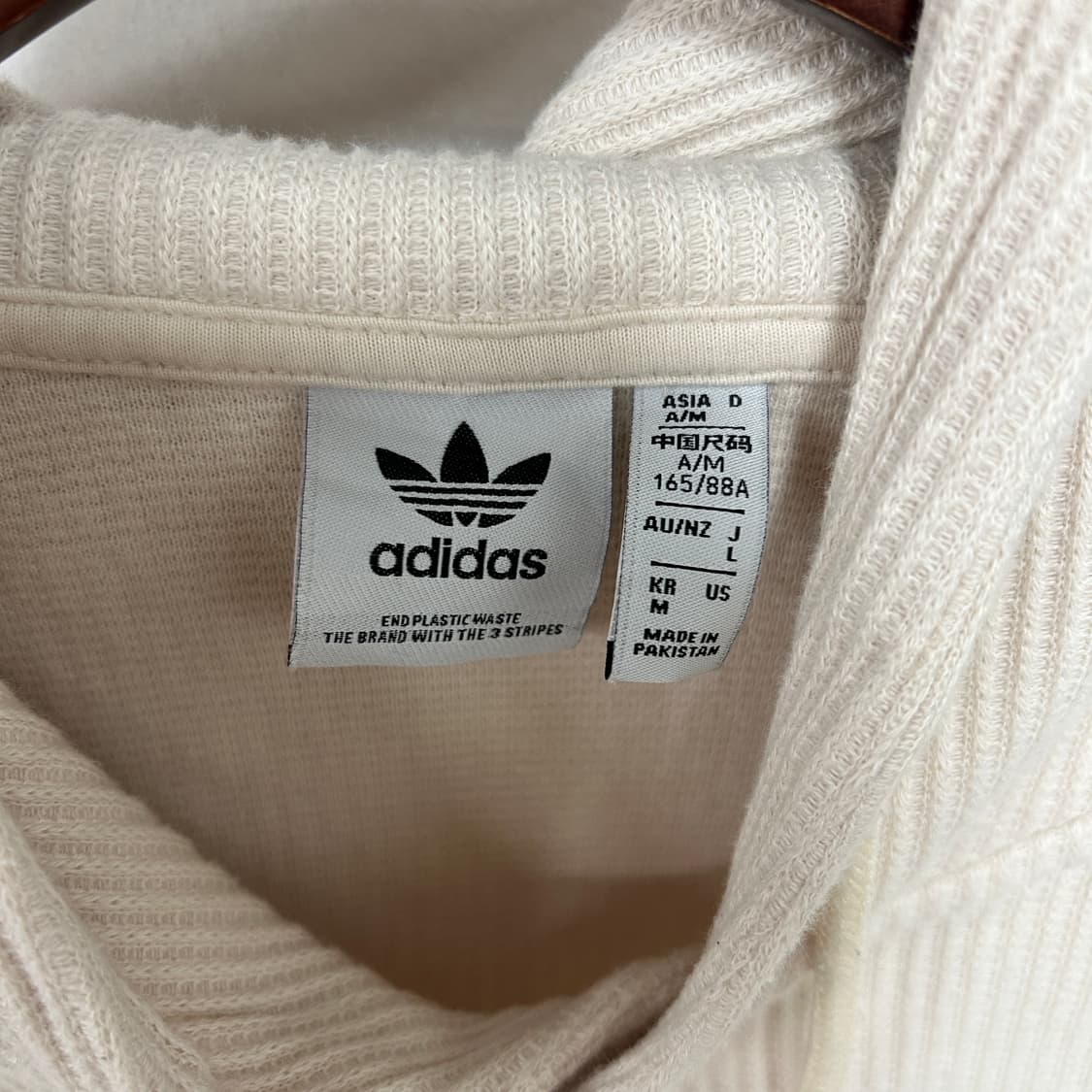 아디다스 와플 크롭 후드티 크림컬러 상품이미지6