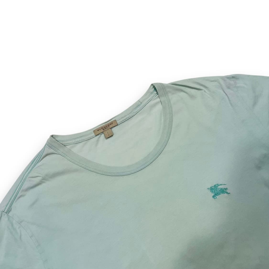 버버리 민트 코튼 반팔 티셔츠 (L) 상품이미지2
