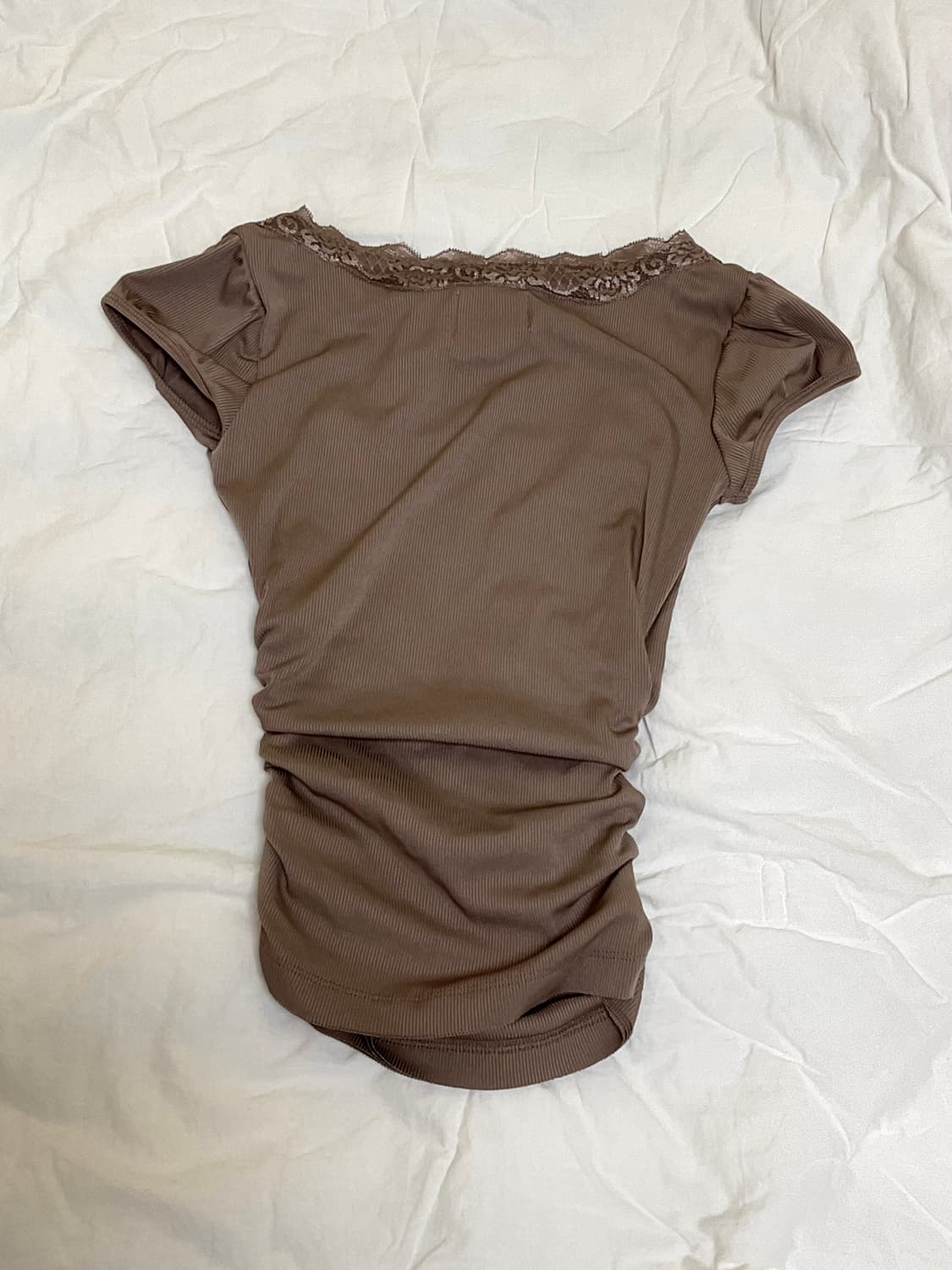 스컬프터 lace trim Tee latte 상품이미지2