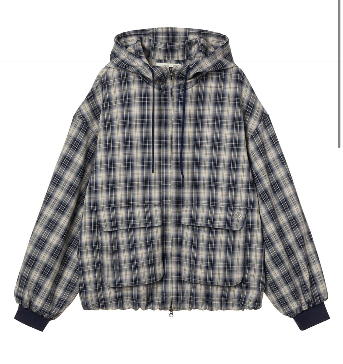 DEINET CHECK BOMBER JACKET IN NAVY 상품이미지1