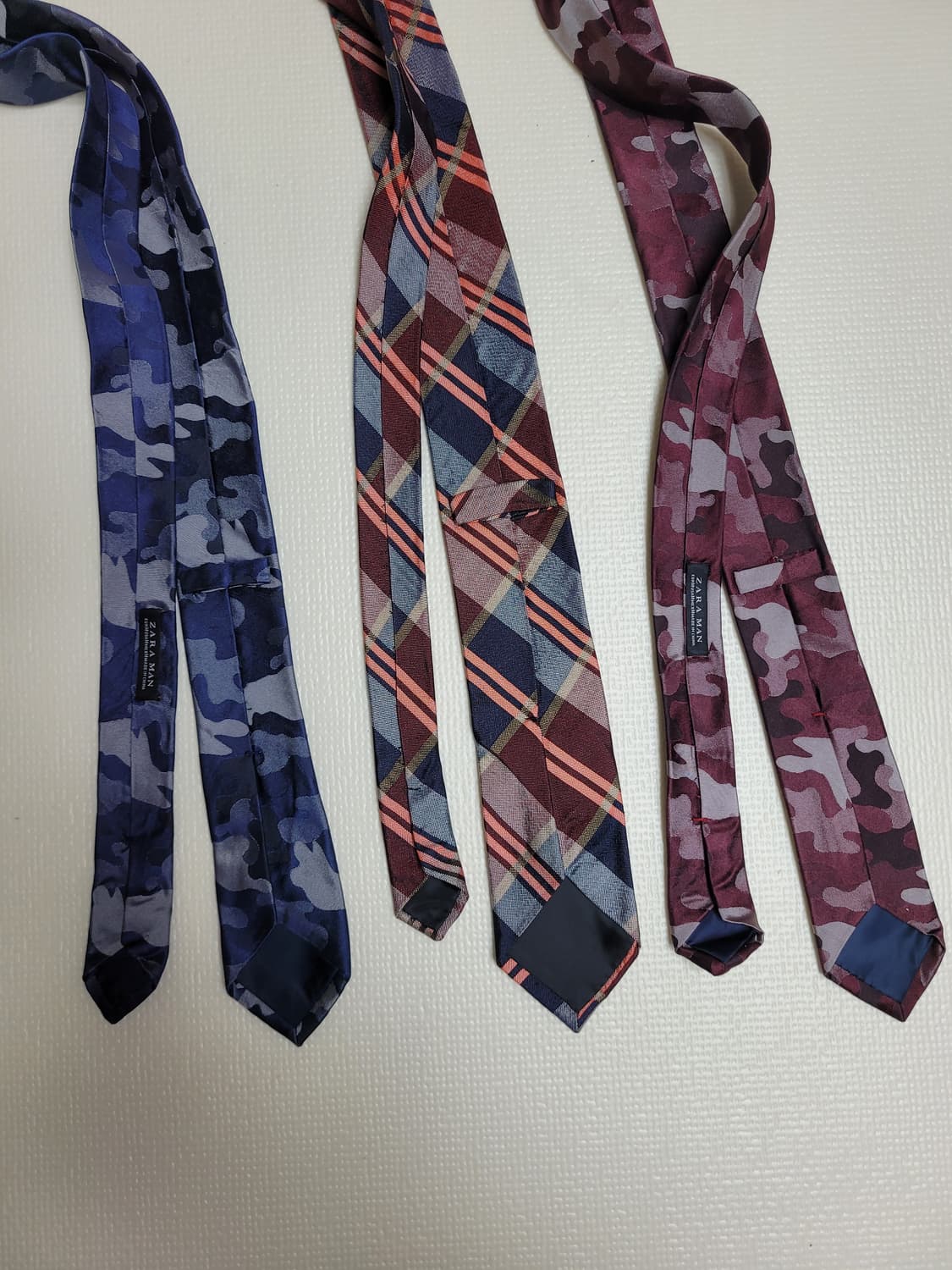 넥타이 3종 (까모, 체크 패턴 네이비, 오렌지, 버건디) 상품이미지9