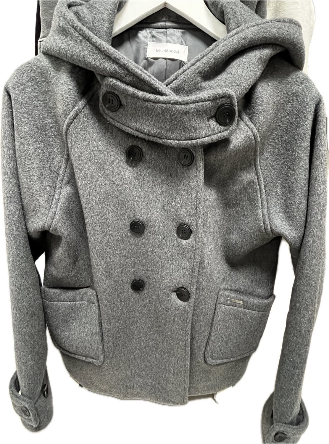 미세키서울 코트 후디 더블 버튼 상품이미지2