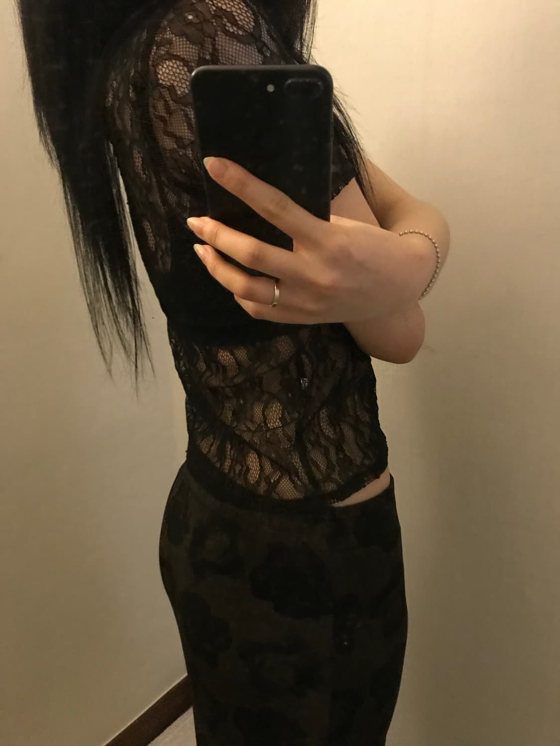 japanese vintage 빈티지 레이스 반팔 상품이미지3