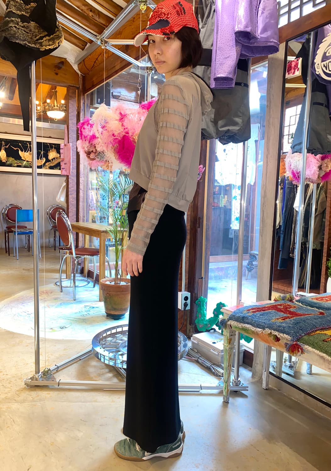 빈티지 Sun Light 테크웨어 사이버 펑크 메쉬 집업 상품이미지9