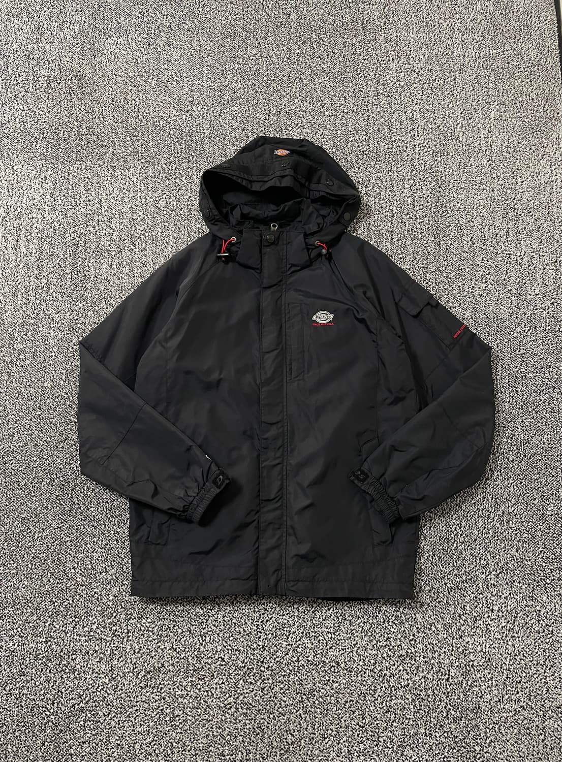 빈티지9. 디키즈 오버핏 후드 바람막이 윈드브레이커 블랙 점퍼 상품이미지1