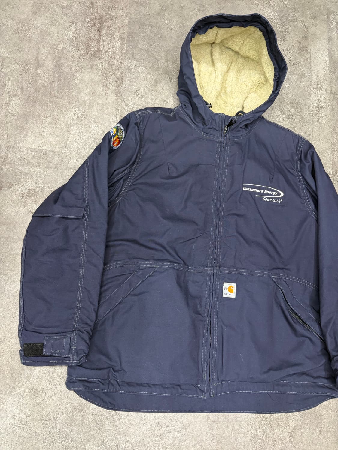 칼하트 네이비 후드 워크 자켓 상품이미지2