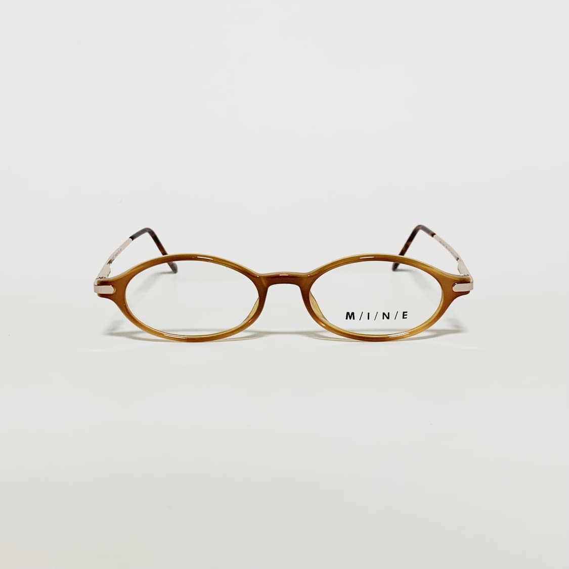 846 데드스탁 픽키 빈티지 브라운 오벌 라운드 뿔테 메탈 안경 상품이미지1