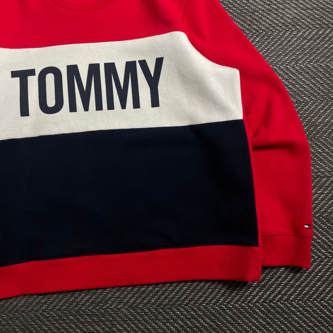 90s 타미힐피거 올드스쿨 스펠아웃 박시핏 배색 맨투맨y 4381 상품이미지3