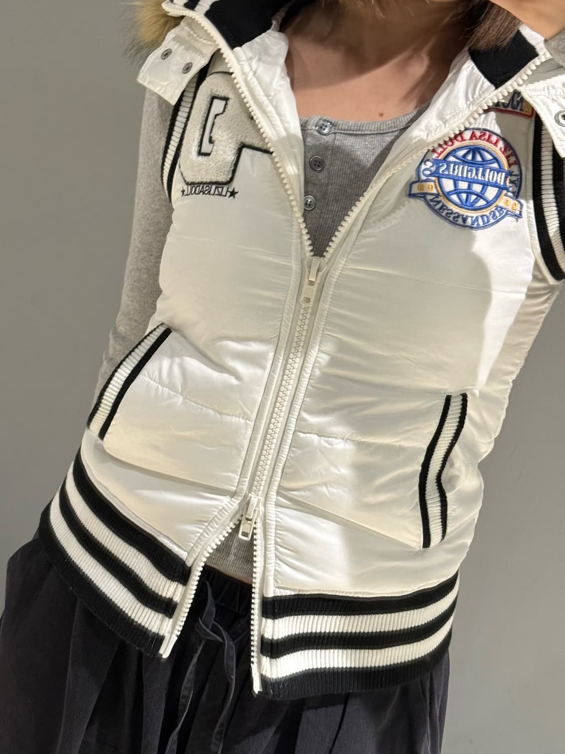 Liz lisa doll hood fur padding vest 상품이미지4