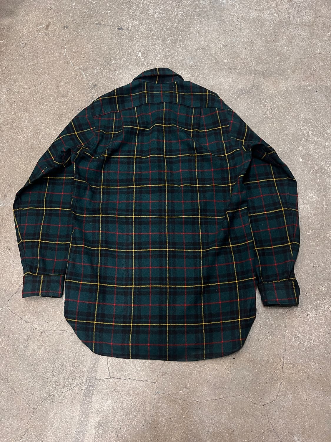 70‘s 펜들턴 울 체크 셔츠 그린 상품이미지6