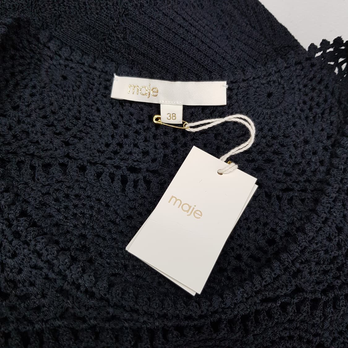 MAJE 마쥬  크로셰 니트 슬리브리스 롱 원피스 38사이즈 (새제품) 상품이미지5