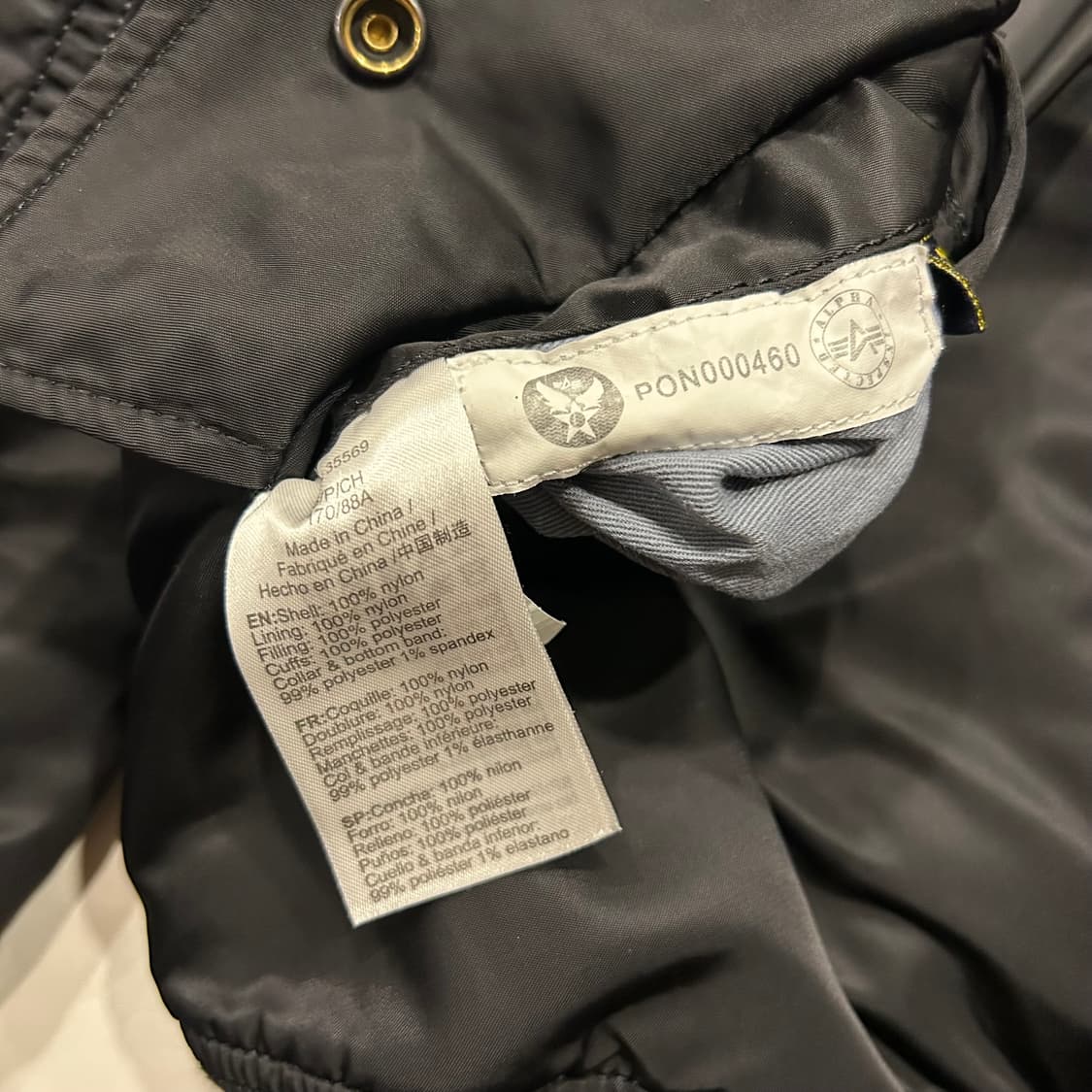 [S] 알파인더스트리 USA MA-1 마원 자켓 블랙 A505 상품이미지6