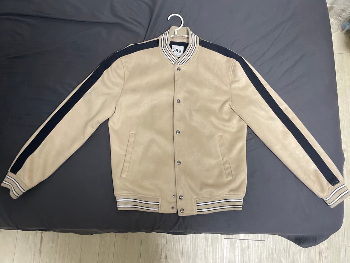 자라 스웨이드 스타디움 자켓 베이지 L 상품이미지1