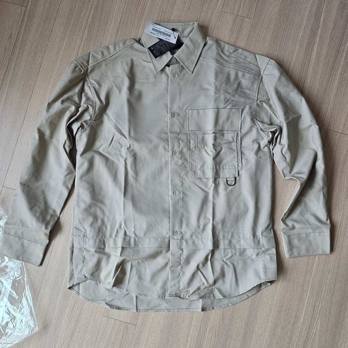 95 새제품)일꼬르소 긴팔 베이지 셔츠 오버핏 체감100~105 L XL 상품이미지4