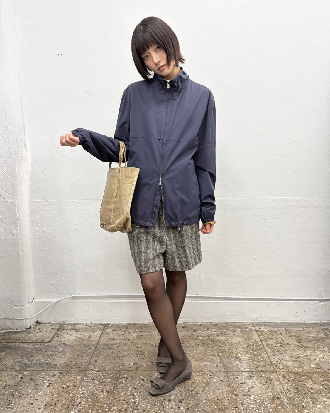 브루넬로 쿠치넬리 나일론 집업 블루종 상품이미지5