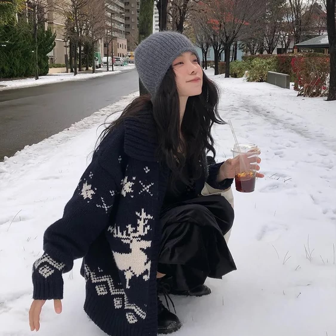 위드아웃썸머 디어 코위찬 가디건 네이비 상품이미지1