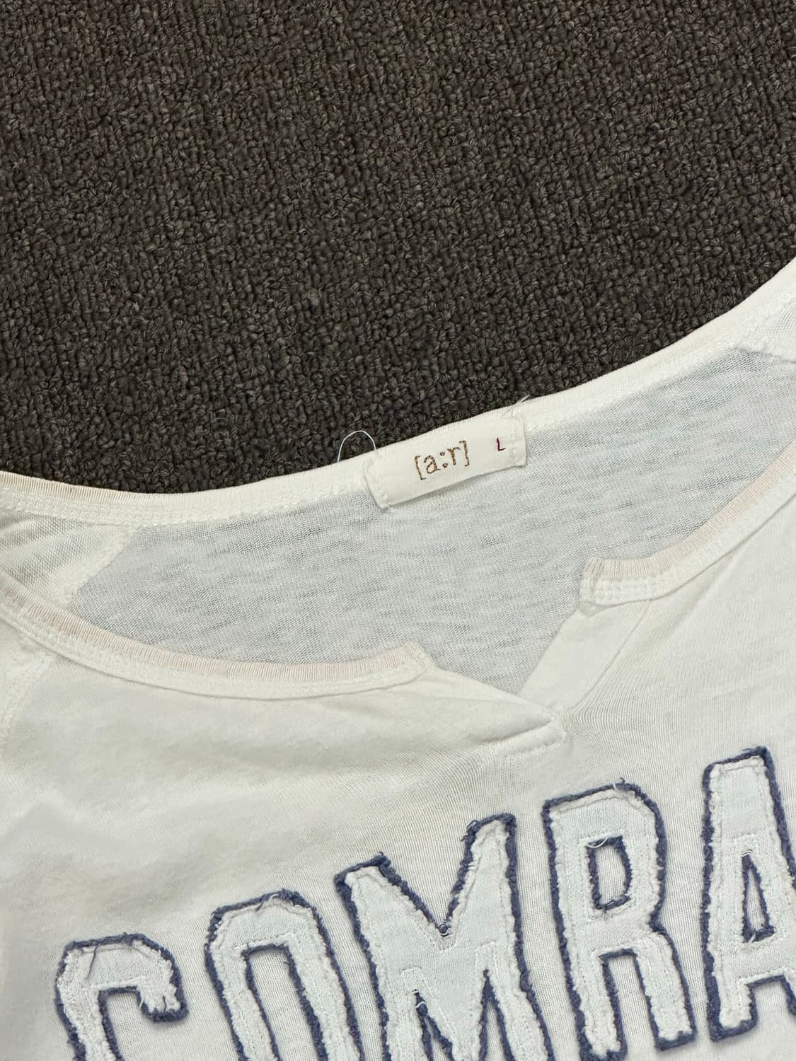 L)Japanese vintage 패치 디테일 화이트 롱슬리브 상품이미지3