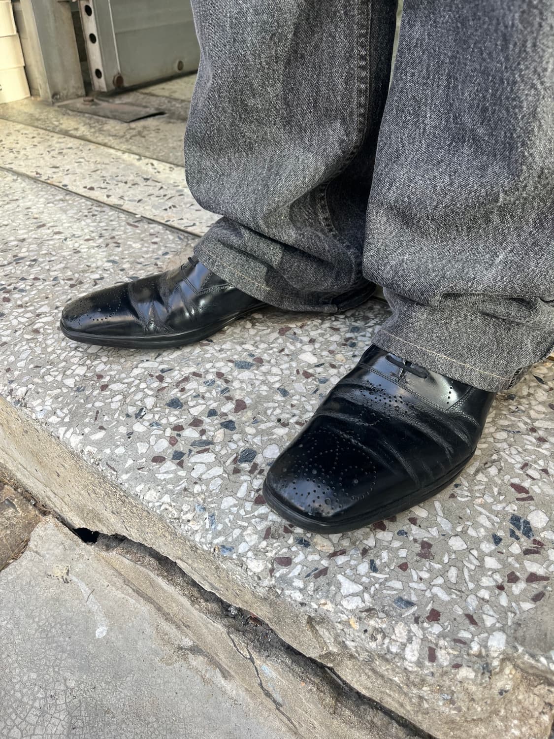 prada 레더 윙팁 스퀘어토 더비 슈즈 상품이미지1