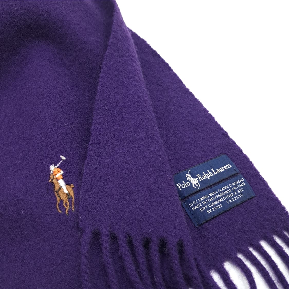 MX373 폴로 이태리판 램스울 자수 머플러 상품이미지5