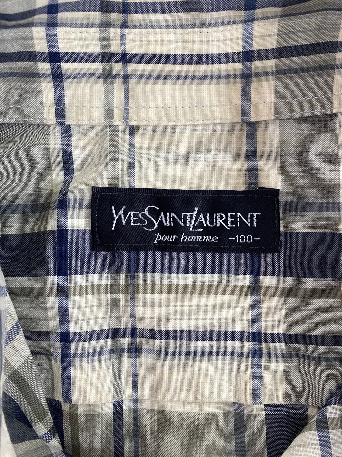 입생로랑 YSL 체크 여름 반팔셔츠 L <263>  상품이미지4