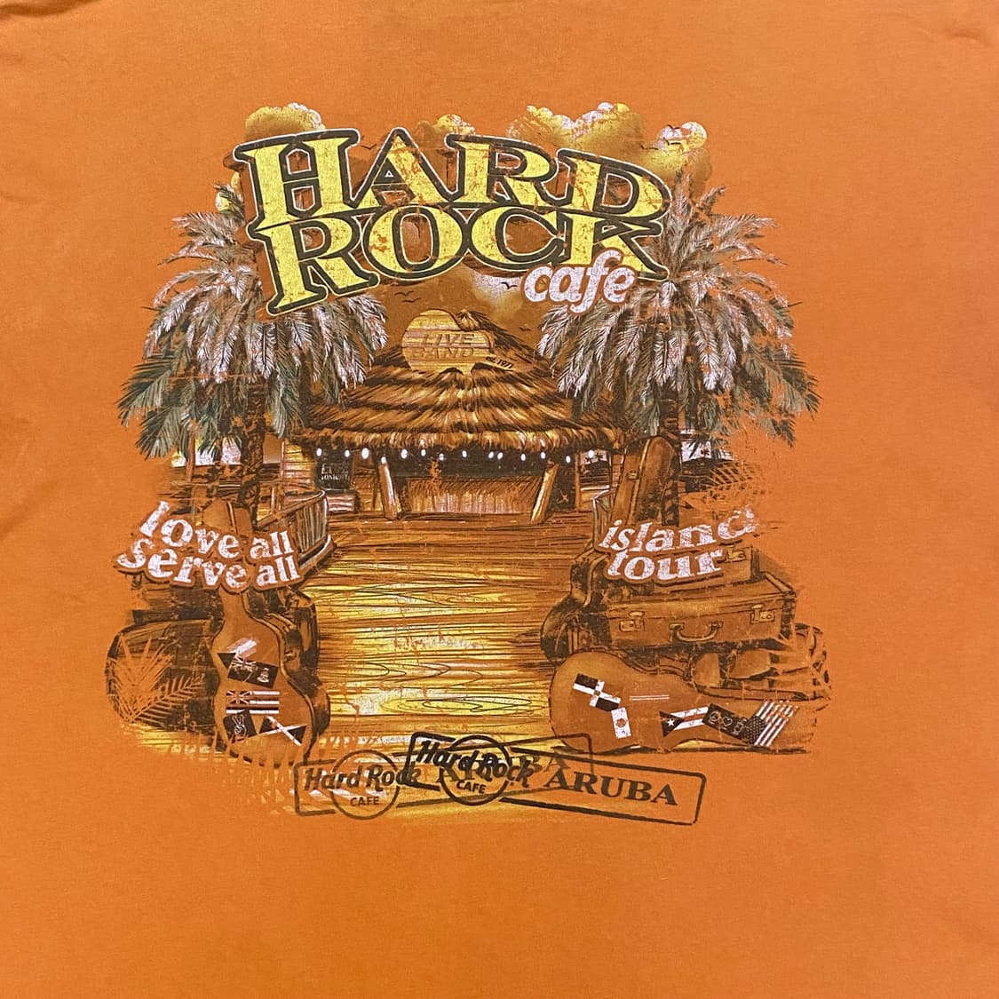 미국 빈티지 하드락 카페 아루바 ARUBA 투어티 락티셔츠 반팔티 상품이미지2