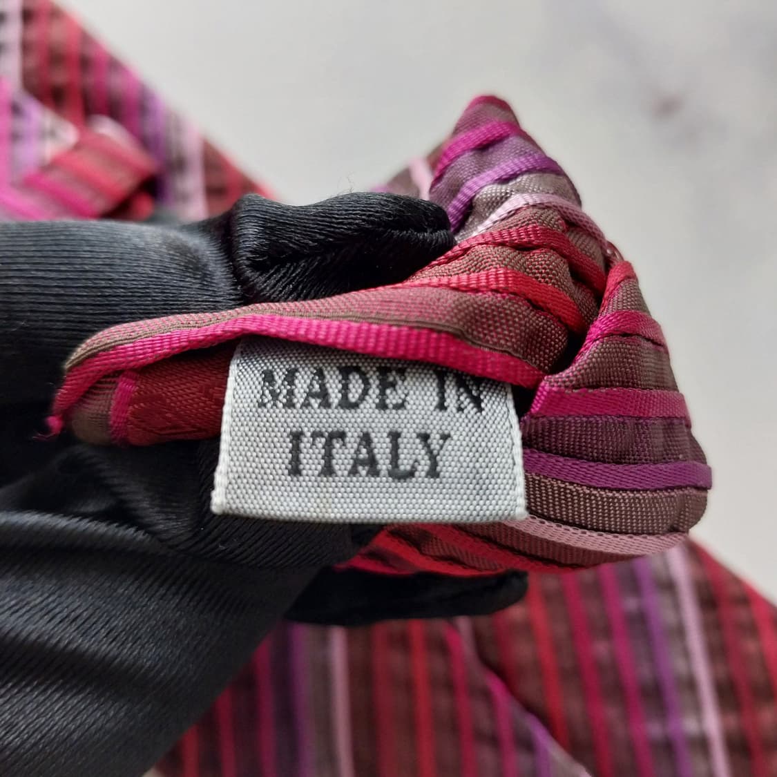 인터메조 실크 레드&핑크 스트라이프 넥타이 8.8cm A+등급 K1272 상품이미지10