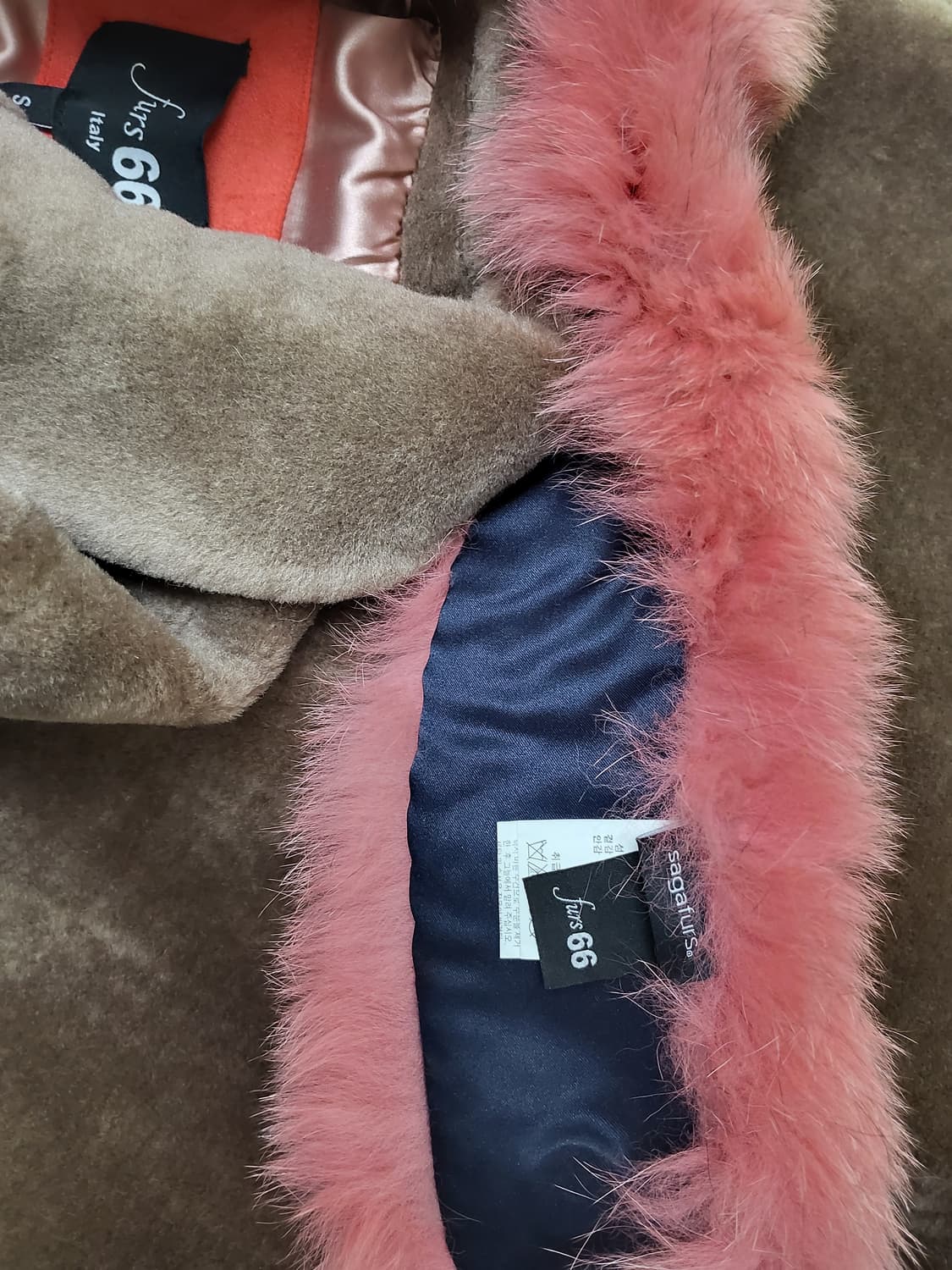 Furs 66 핑크폭스 무스탕 코트 S 상품이미지5