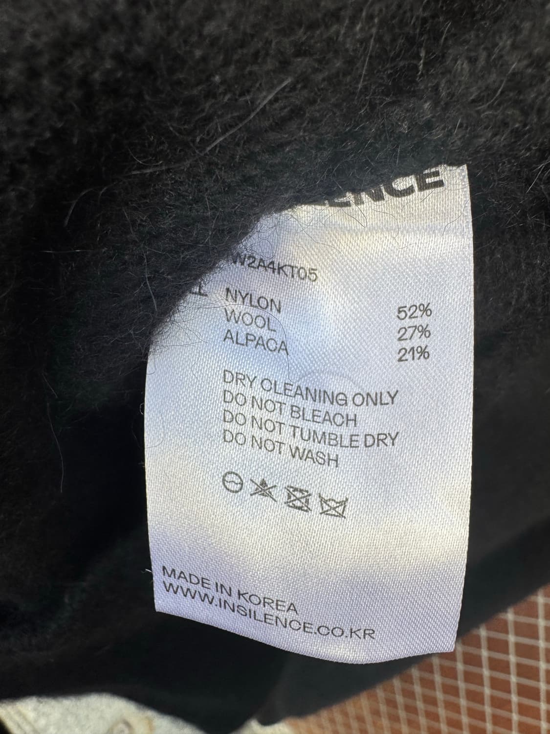 인사일런스 알파카 블랙 니트 스웨터 S 상품이미지4