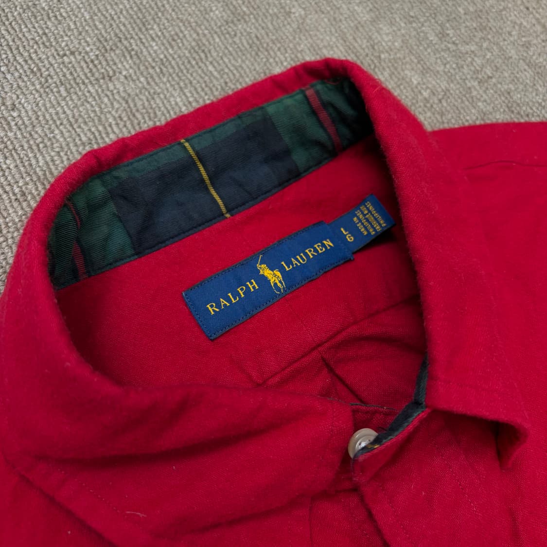 polo 랄프로렌 폴로 플란넬 레드 셔츠  상품이미지2