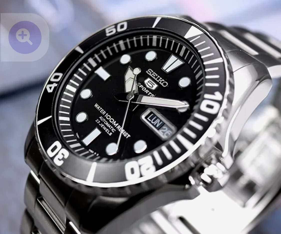 세이코 (SEIKO) 베이비스모 다이버 블랙 오토메틱 스켈레톤 백 시계 상품이미지2