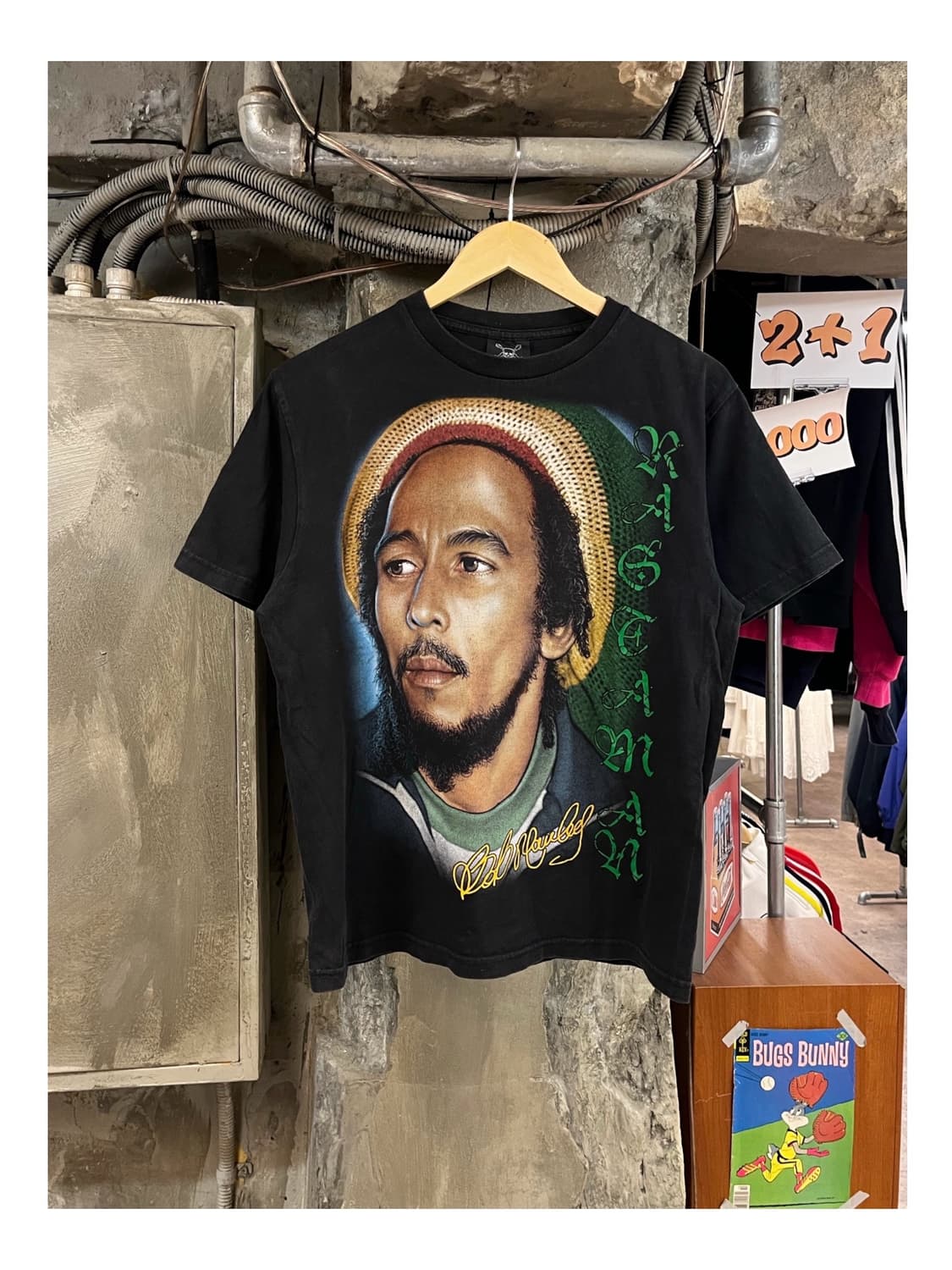 밥말리 프린팅 반팔티 블랙 M #csz3792 상품이미지1