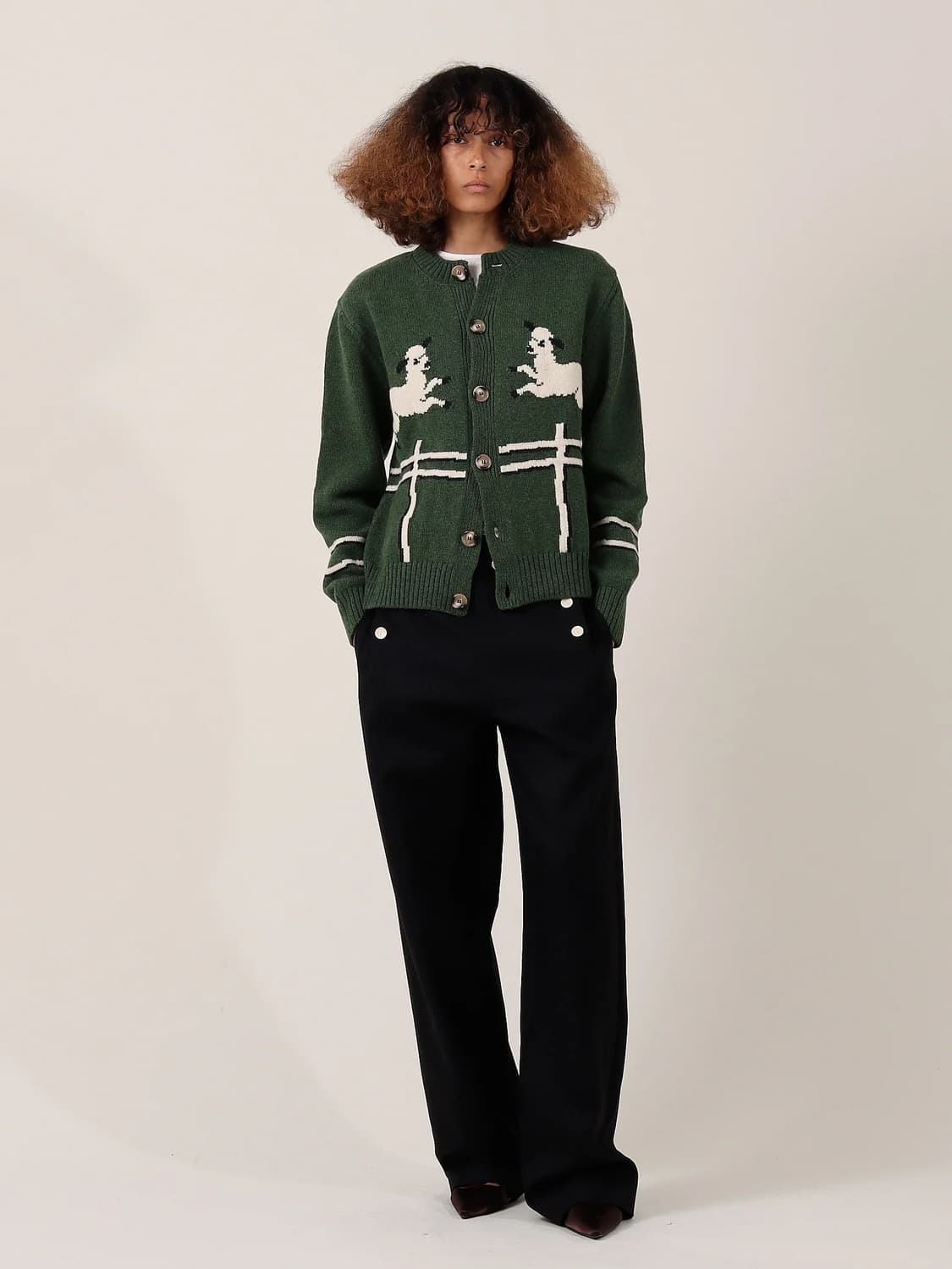 [S,M]S.S 달리 Cyril' Lamb Motif 가디건/그린 상품이미지4