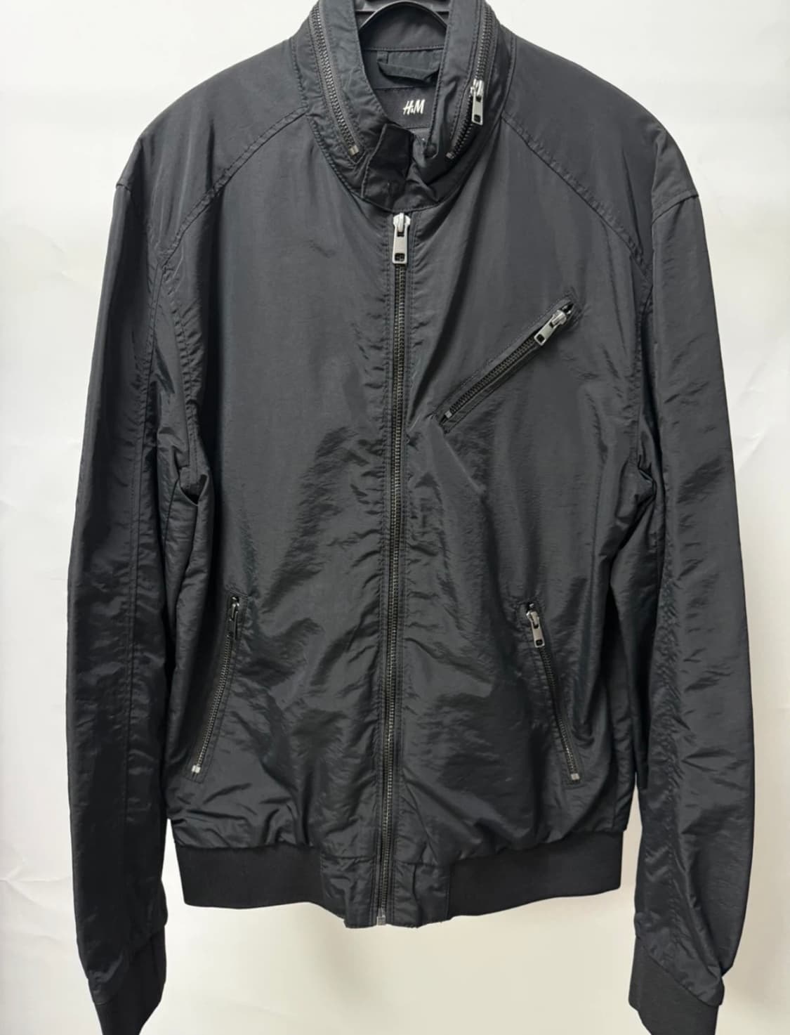 H&M 나일론 블랙 블루종 봄버 자켓 (S) 상품이미지1