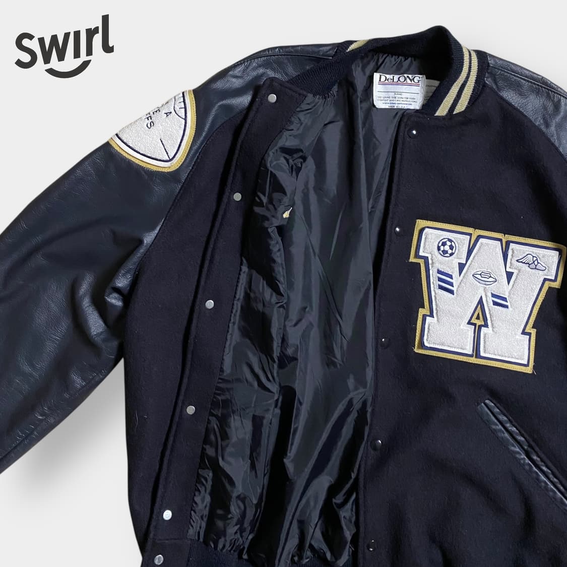 🌊Delong leather arm varsity 상품이미지3