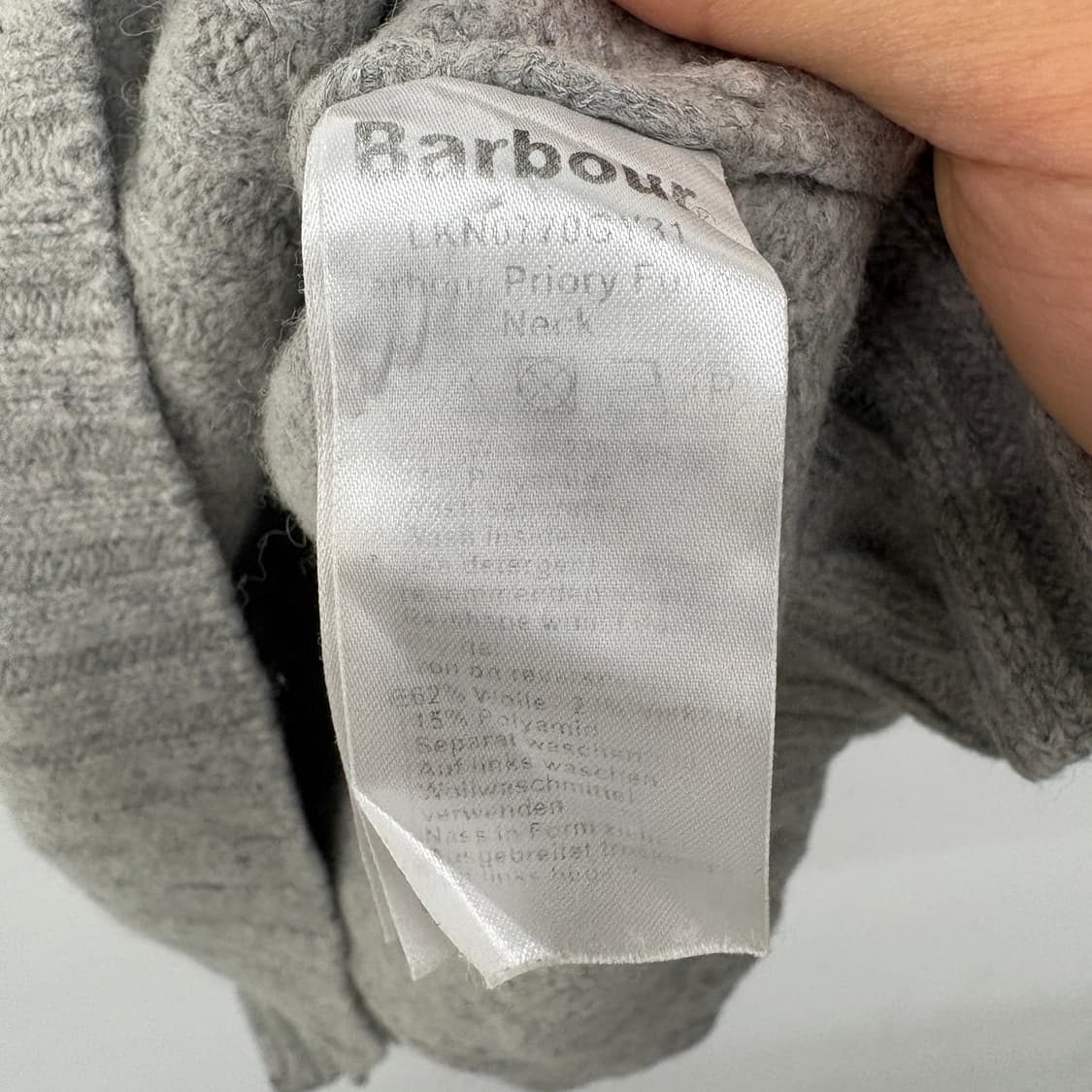 Barbour 케이블 니트 스웨터 그레이 여성 L 상품이미지8