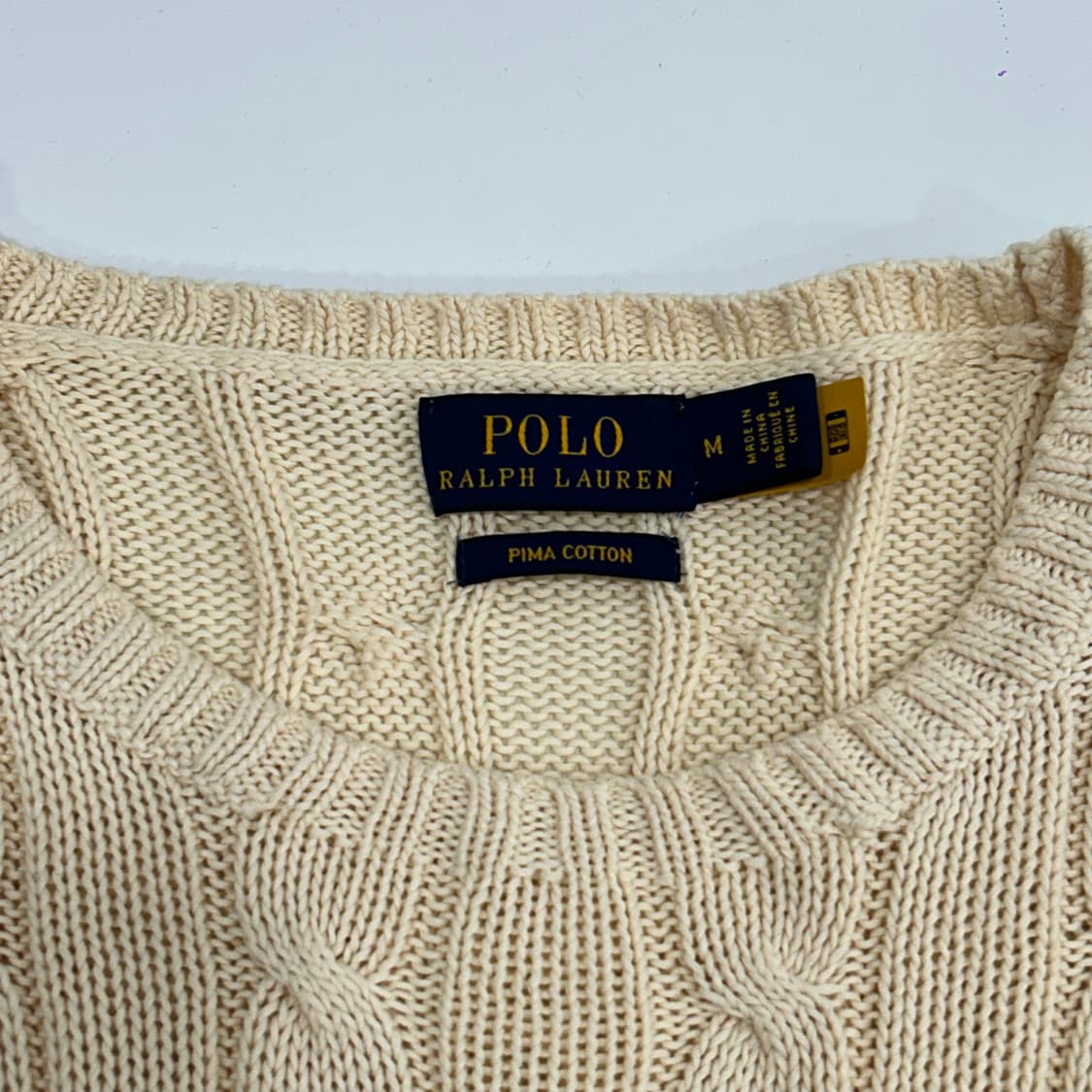 Polo 폴로 네이비 포니 아이보리 케이블 니트 상품이미지5