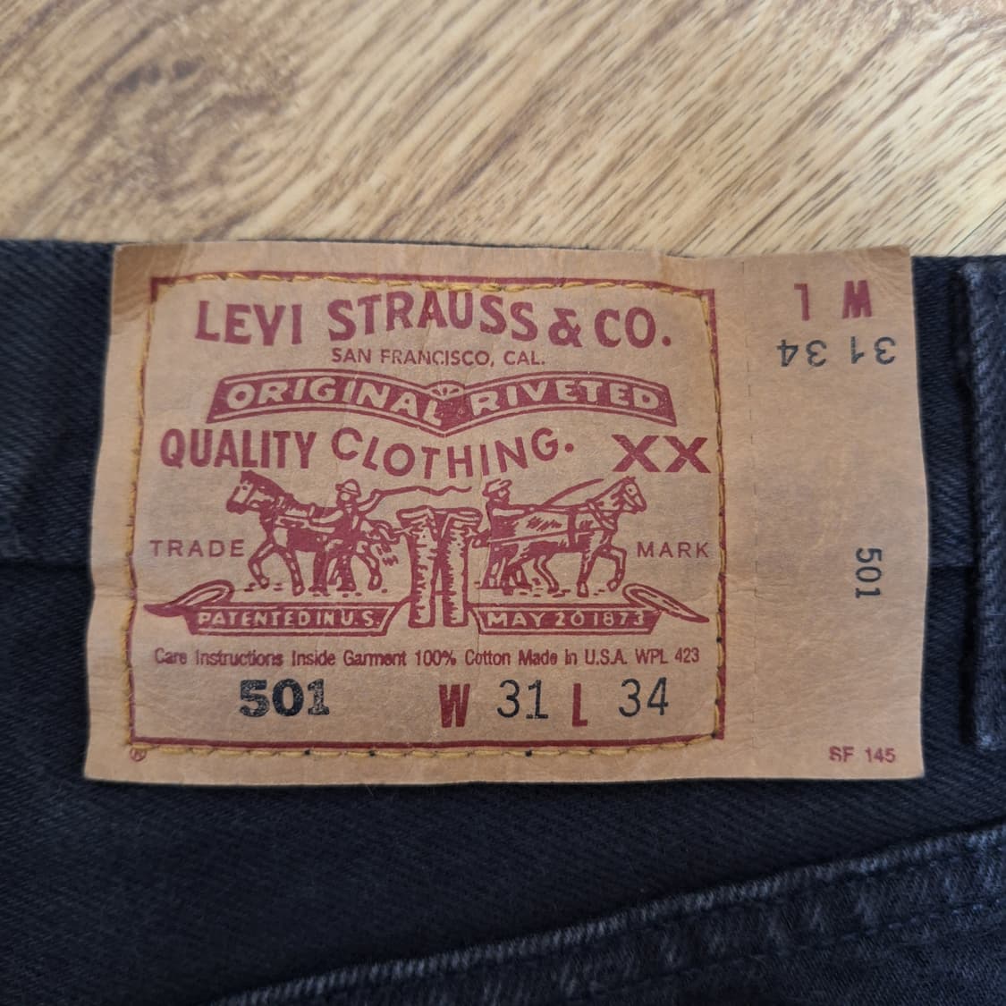 90s 미제 빈티지리바이스 501 블랙 31X34 상품이미지7