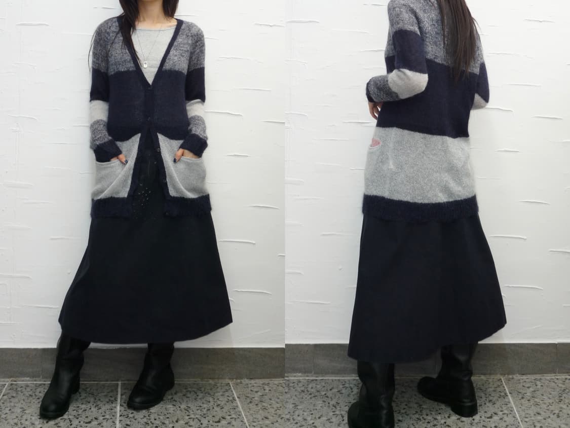 Navy ombré long cardigan 상품이미지1