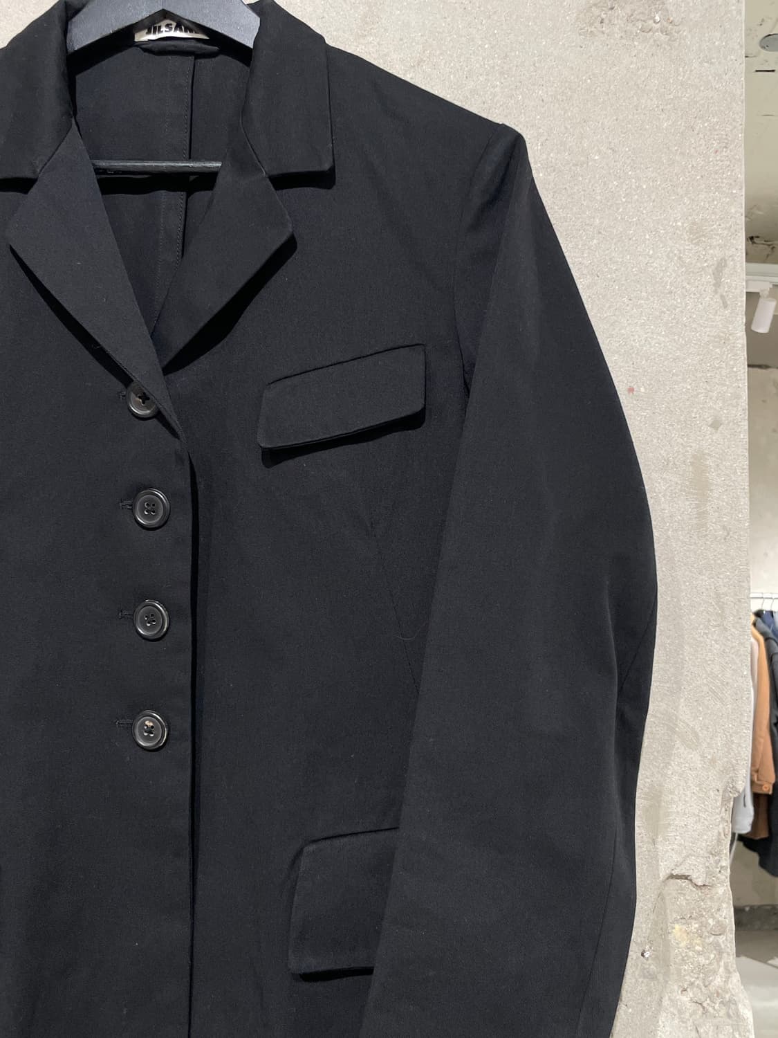 질샌더 블랙 멀티 플랩포켓 코튼 롱 자켓 상품이미지3