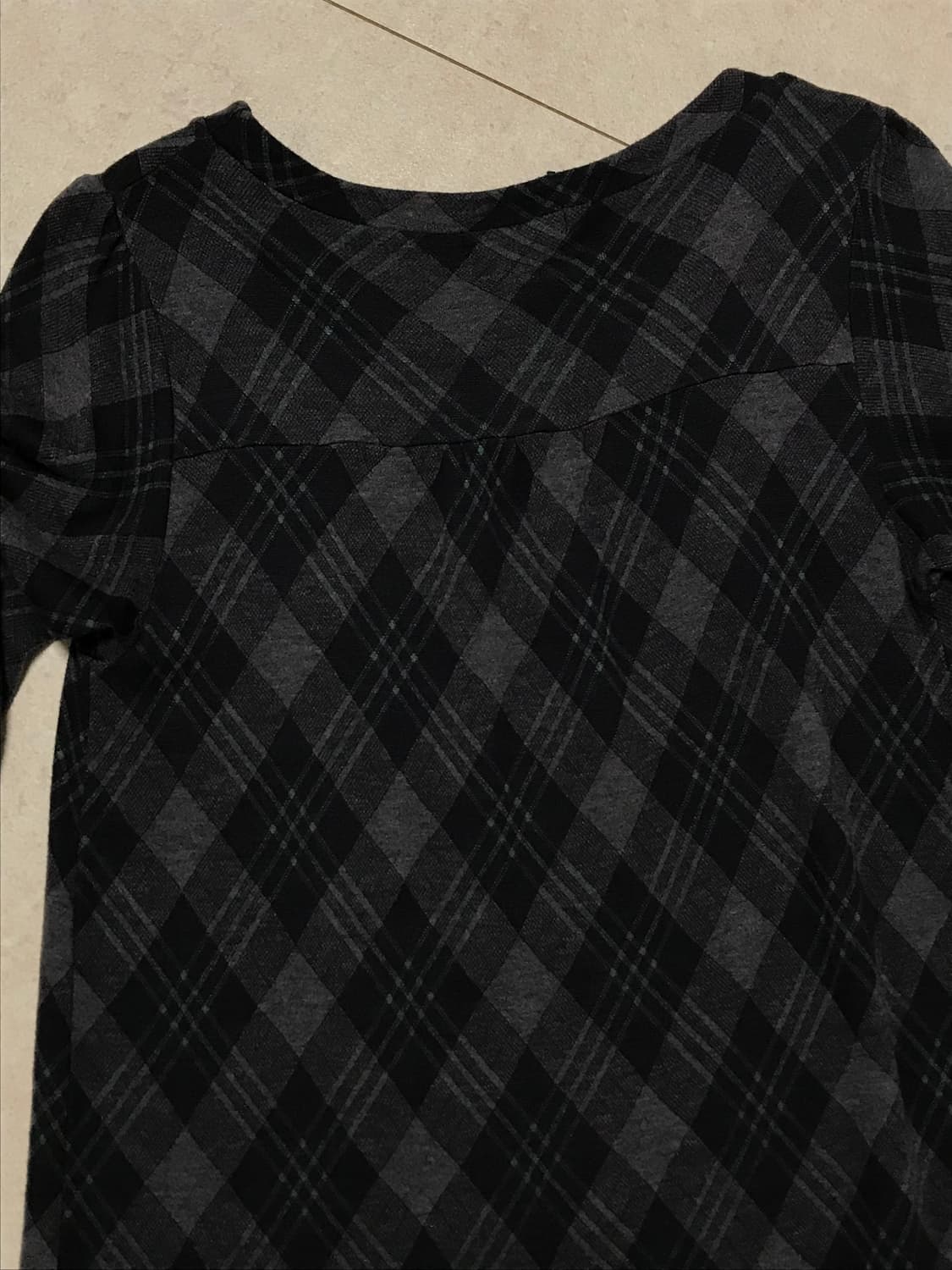 빈티지 체크 롱티셔츠 슈가슈가룬깔시 상품이미지7