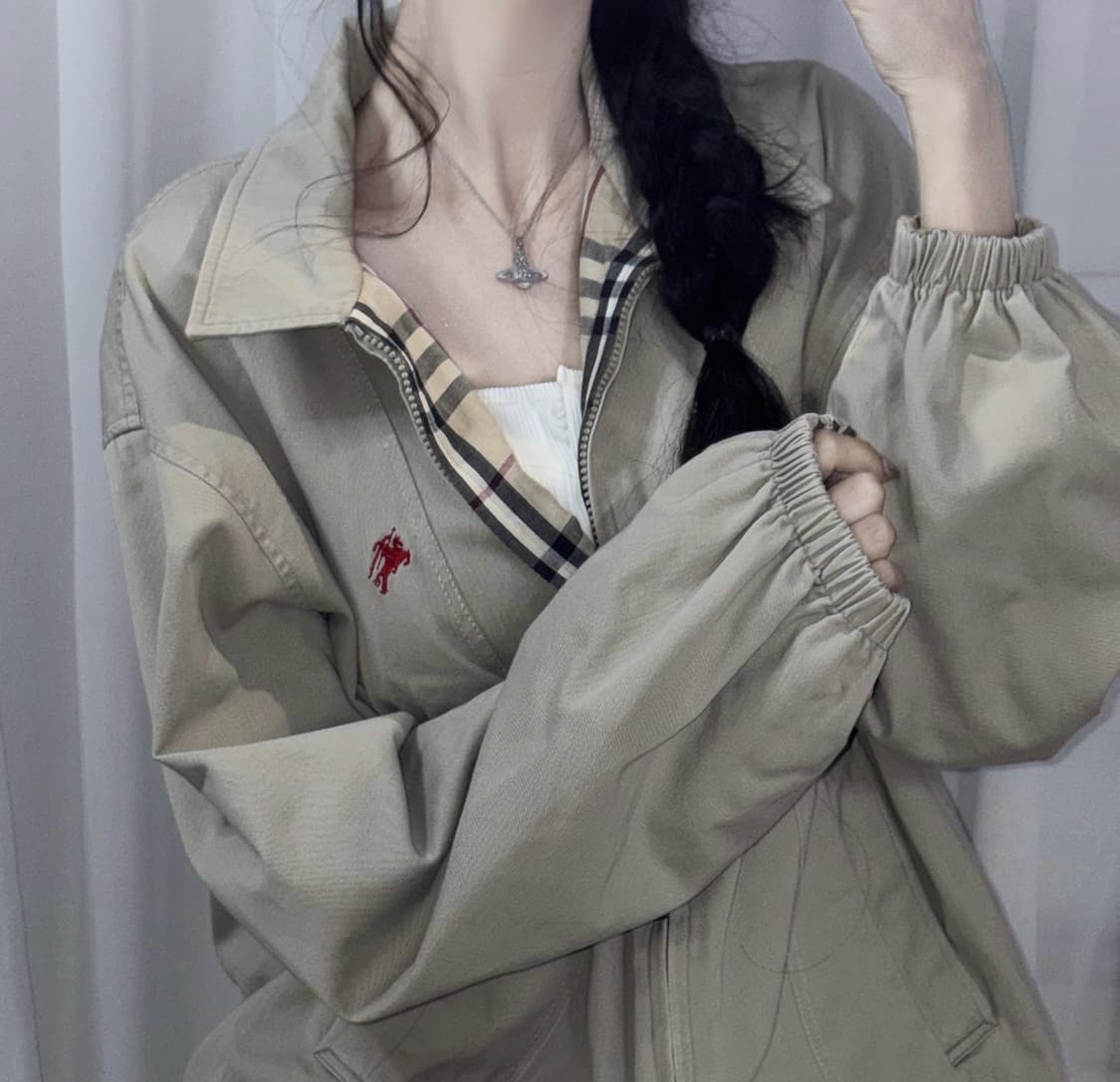 🐰버버리 체크 베이지 양면 자켓 점퍼 유일 매물🪽🤎 상품이미지4