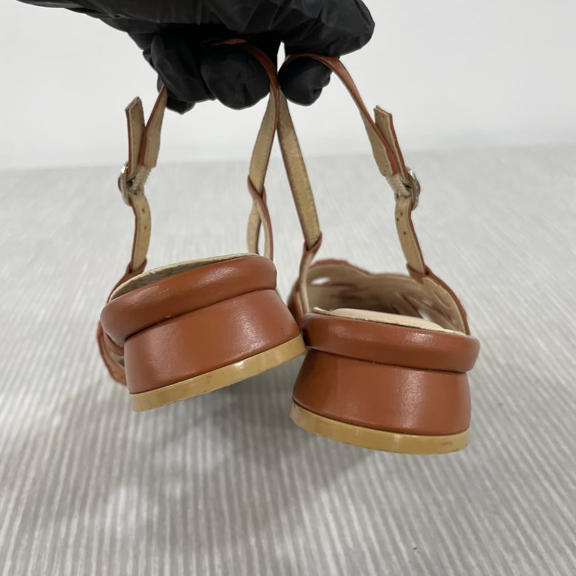 904) 미소페 카멜 위빙 슬링백 샌들 240mm 상품이미지4
