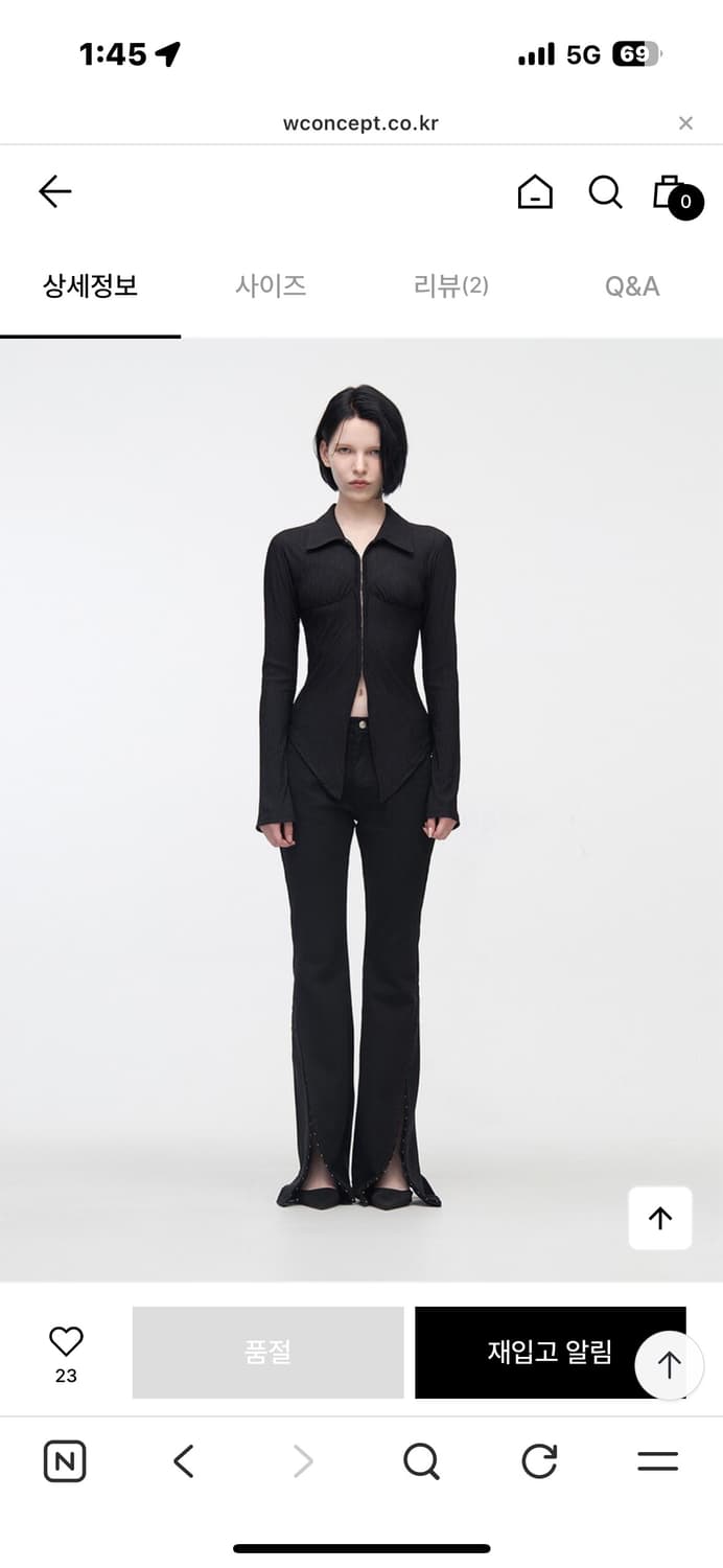 유즈 플리츠 슬림 훅 클로징 셔츠(블랙) 상품이미지3