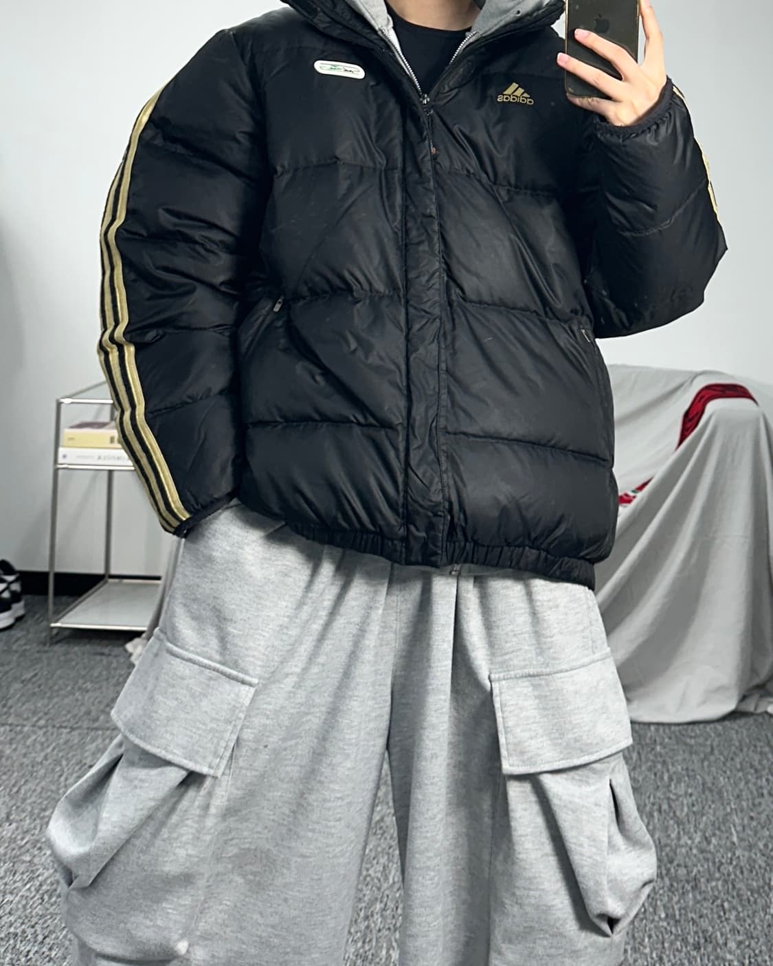 아디다스 00s 블랙 골드 패딩 100 상품이미지4